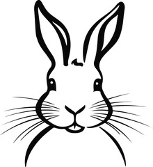 Monochrome Bunny Sketch Precise, Shadow-Free Lines.eps