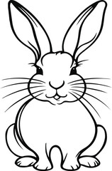 Clear and Defined Rabbit Line Drawing.eps