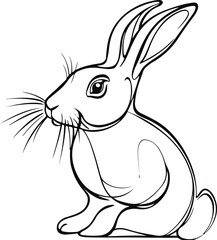 Minimalist Rabbit Sketch with Strong Black Lines.eps