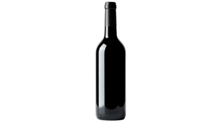 Isolated Black Wine Bottle