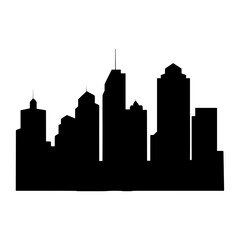 Naklejka premium Skyscraper silhouette architecture building vector