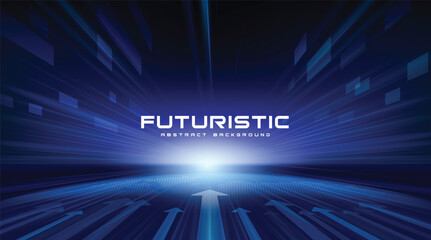 Futuristic Abstract Background with blue light ray and speedline for backdrop of technology.