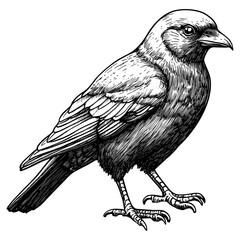 Fototapeta premium Raven art drawing details vector