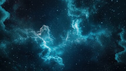 Breathtaking Moonlit Sky Illuminated by the Full Moon's Soft Glow Surrounded by Cloudy Nebula and Stars