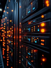 Obraz premium Cybersecurity incident response strategies for data privacy in network environments analyzing security measures in server operations