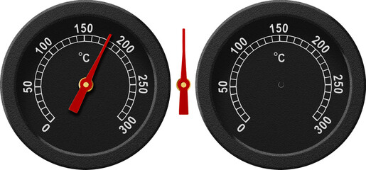 dial oven thermometer with arrow for design