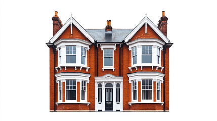 Fototapeta premium classic red brick semi detached house with symmetrical design