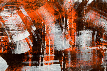 
art background in orange brown with white brush strokes
