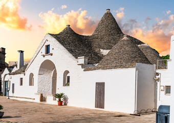 Famous trullo Sovrano in town Alberobello of italian region Puglia. Trullo is a old house with cone...