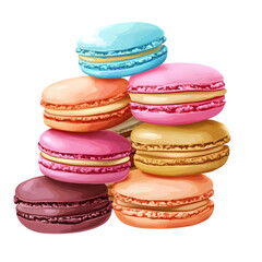 Fototapeta premium Macarons vector art illustration style isolated