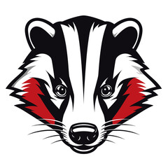 Badger face retro logo illustration wildlife animal vector
