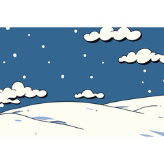 Snow meadow illustration winter style vector