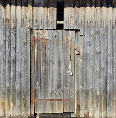 texture wooden, brick, plastered and metal wall