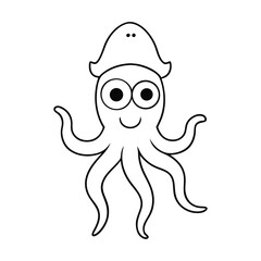 funny octopus cartoon coloring page
