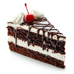 A rich Black Forest cake slice