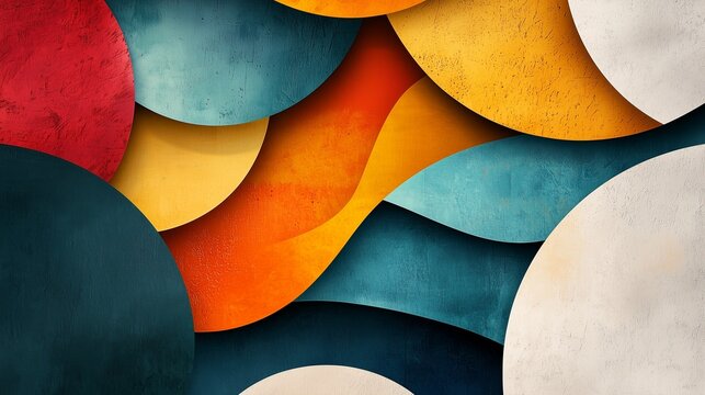 Colorful overlapping shapes symbolize unity in diversity.