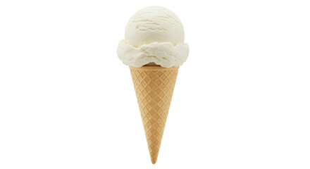 Isolated Vanilla Ice Cream Cone