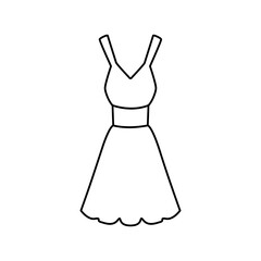 Dress icon vector. frock illustration sign. Fashion symbol or logo.