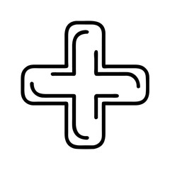 Obraz premium Plus sign icon in outline circle