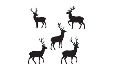 deer silhouette set