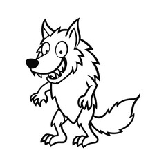vector illustration of a dog coloring page