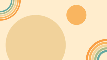 Abstract background of rainbow and sun groovy Wavy Line design in 1970s Hippie Retro style. Vector pattern ready to use for cloth, textile, wrap and other.