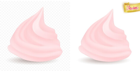 Soft swirl pink cream illustration on transparent background ideal for design projects beauty products and food packaging presentations Pink cream vector concept