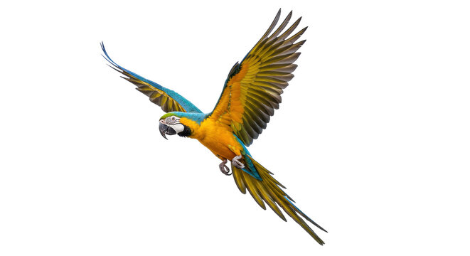 Isolated Flying Macaw