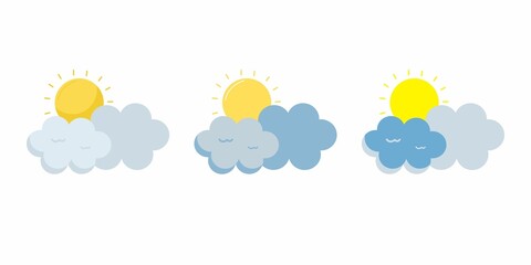 Weather icons, set of weather icons, abstract colorful background