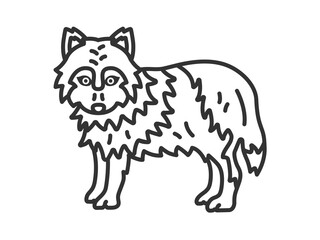 狼（線画）のイラスト