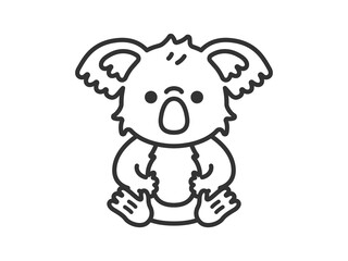 コアラ（線画）のイラスト