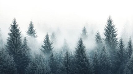 Misty Mountain Forest: A Serene Winter Wonderland