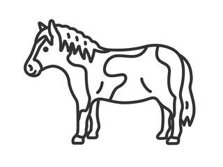 Fototapeta premium ポニー（線画）のイラスト