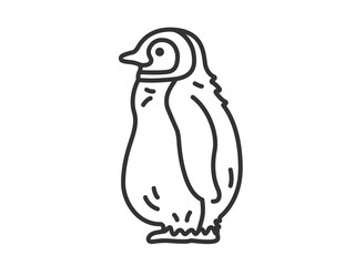 赤ちゃんペンギン（線画）のイラスト