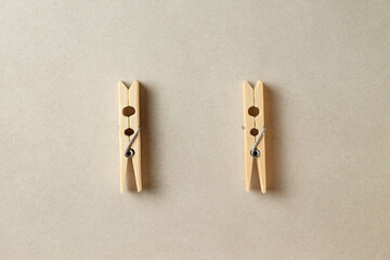 Natural wooden clothespins creating a rustic and charming laundry atmosphere