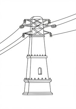 recommend clip art: electricity tower sketch 