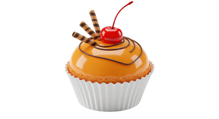 Isolated Caramel Cupcake