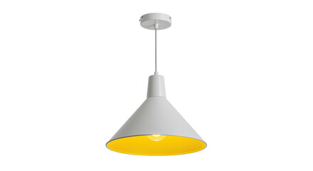 Isolated White and Yellow Pendant Light