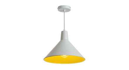Isolated White and Yellow Pendant Light