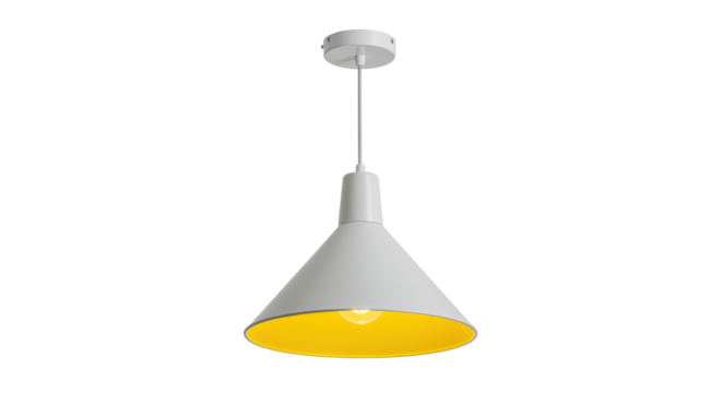 Isolated White and Yellow Pendant Light