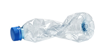 Isolated Crushed Plastic Bottle
