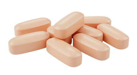 Isolated Pile of Peach Pills