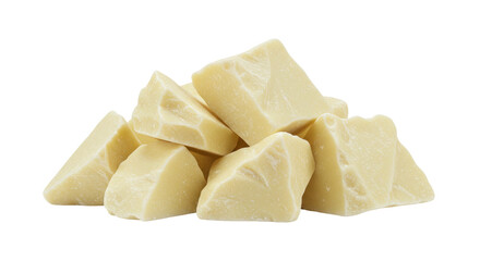 Isolated Pile of White Chocolate Chunks