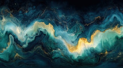 Vibrant Ocean-Inspired Abstract Art with Flowing Patterns