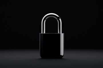 Fototapeta premium high tech padlock with sleek glass finish, designed for modern security needs, stands out against dark background, evoking sense of safety and sophistication