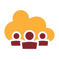 Virtual Meeting Vector Glyph Two Colors Icon Design