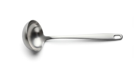 Stainless Steel Ladle on White Background