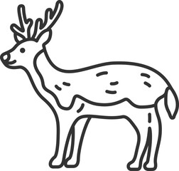 鹿（線画）のイラスト