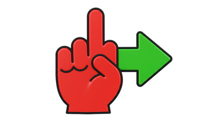 Isolated Middle Finger Arrow