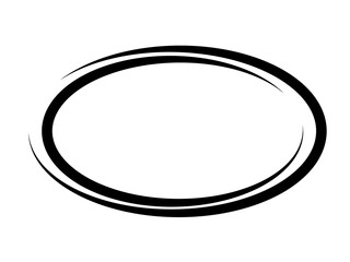 Oval round banner frame elegant lines, borders vector hand drawn, circular markers highlighting the text